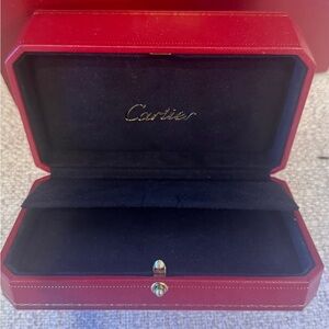 Authentic Cartier Earrings large Box Black Velvet Box with paper bag like new